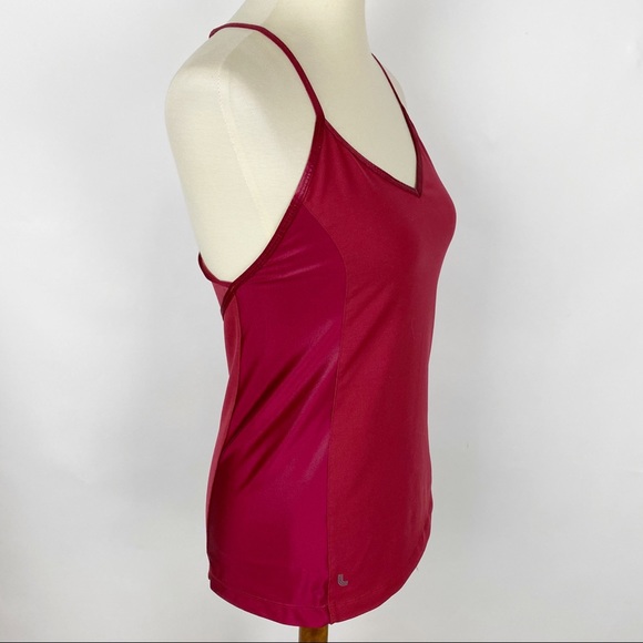 LOLE Red Polka Dot Mesh Racerback Yoga Tank Top - Size M - Picture 2 of 6